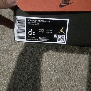 Nike Jordan 12 Retro TD Black Varsity Red Sneakers